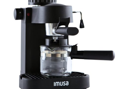 IMUSA Electric Espresso Maker with Milk Frother, 4 Cups