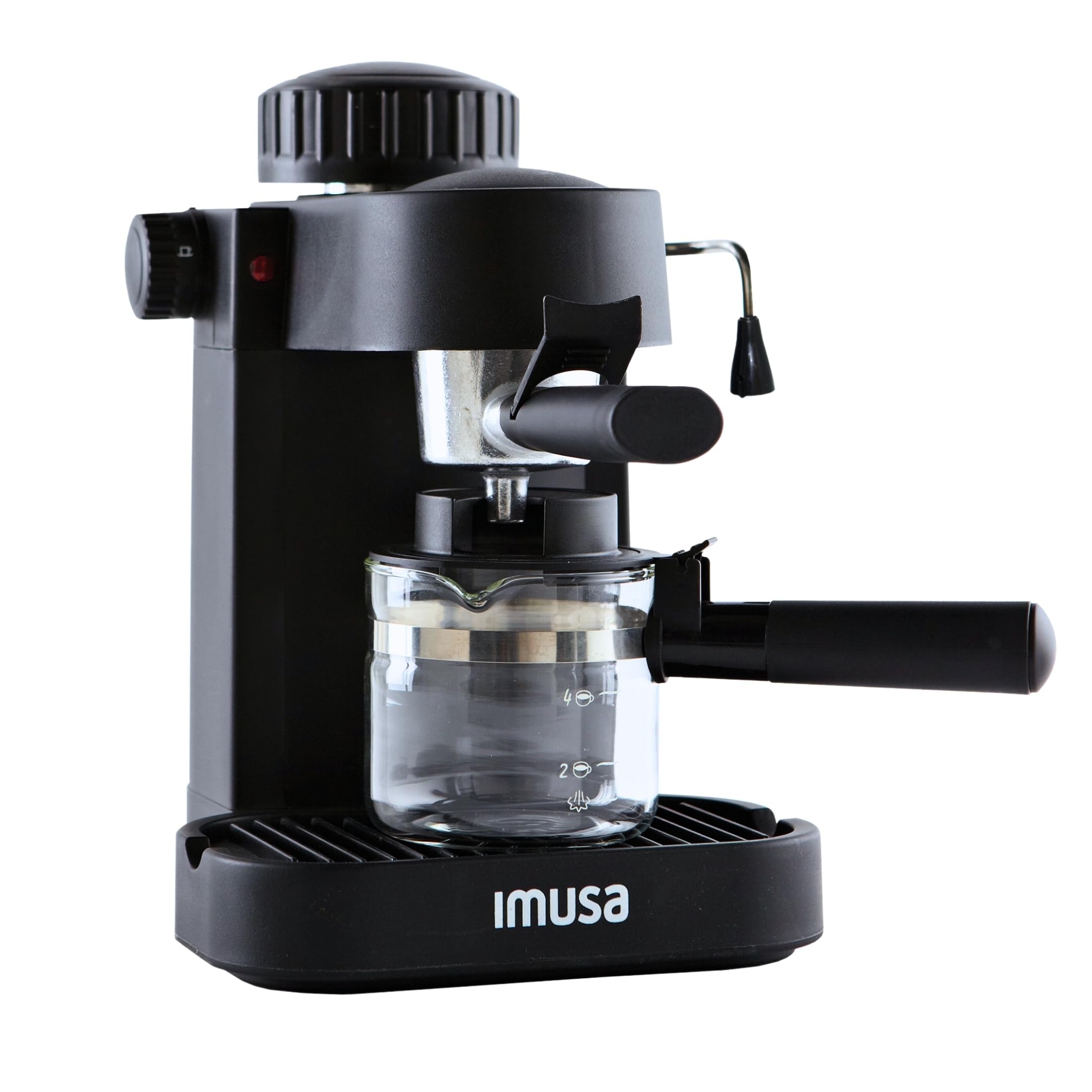 IMUSA Electric Espresso Maker with Milk Frother, 4 Cups