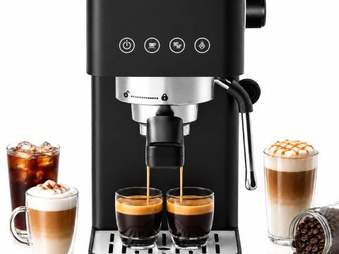 AAOBOSI Espresso Machine: 20 Bar, Milk Frother, Compact Design