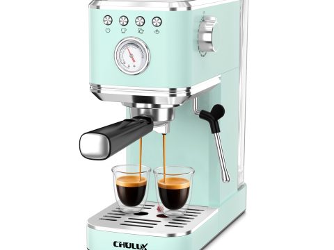 CHULUX Espresso Machine with Milk Frother and Pressure Gauge