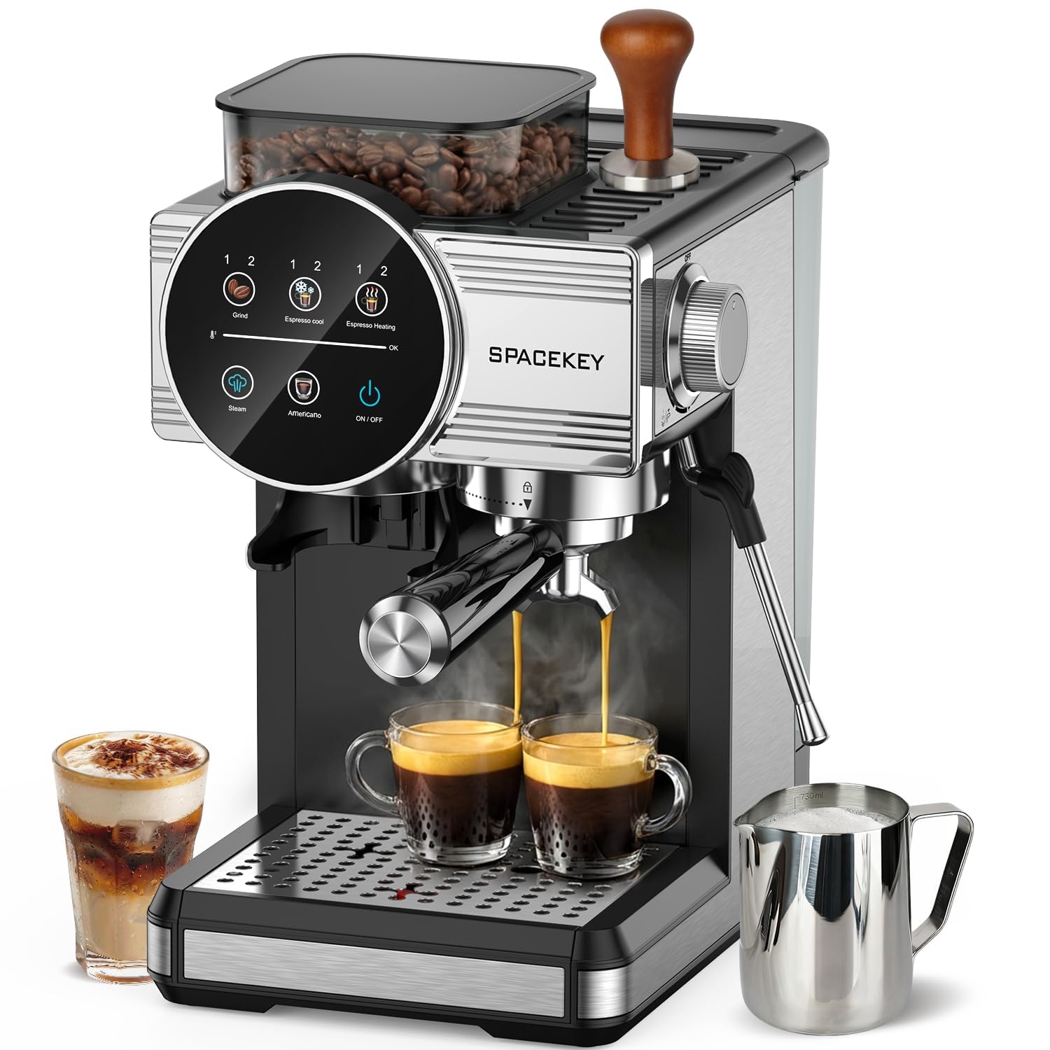 Espresso Machine with Grinder, Frother, Cold Brew & 30 Settings