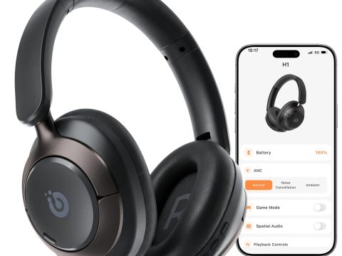 Boean Wireless Noise Cancelling Headphones with 360° Audio, 120H Playtime