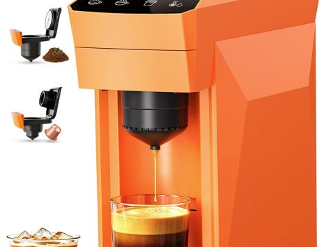i Cafilas Retro Orange 3-in-1 Coffee Maker & Espresso