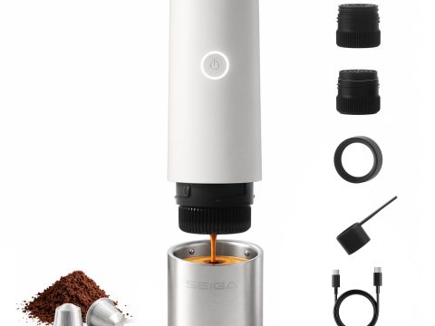 SEIGA Portable Espresso Maker: Cordless, Self-Heating, Travel-Friendly